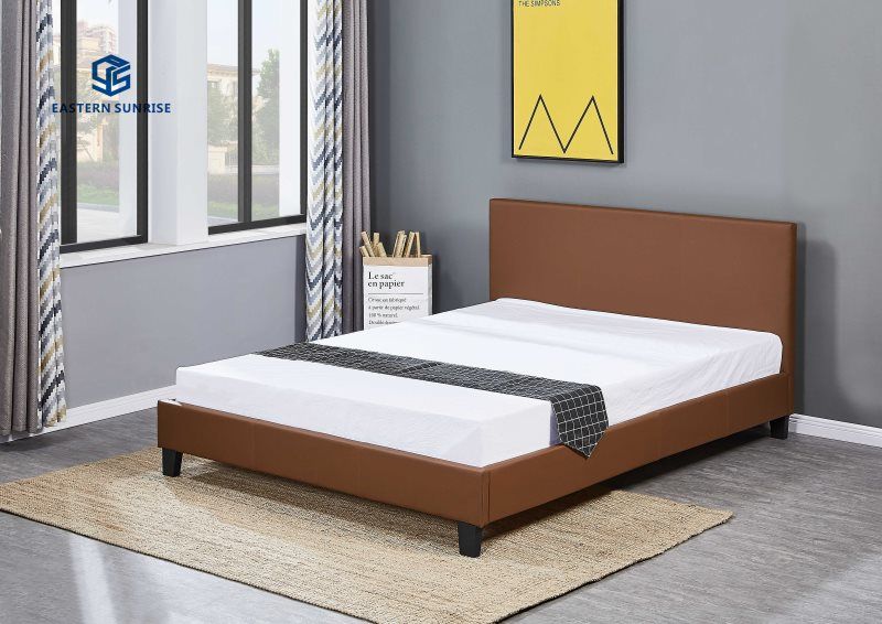 Leather Wooden Frame Single Queen Bed
