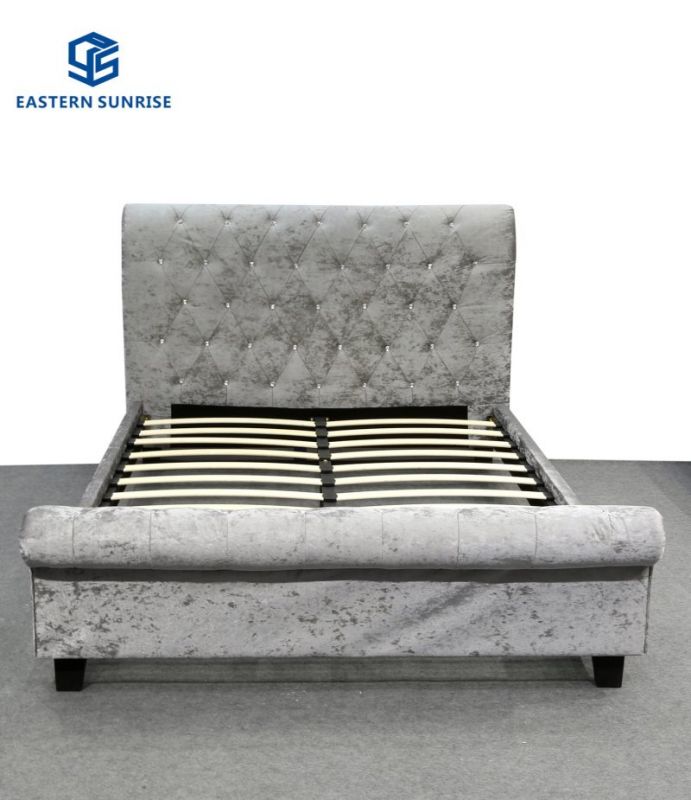 Queen King Size Leather Velvet Bed 