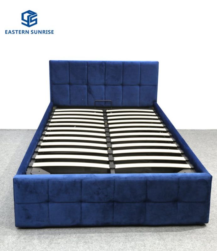 Gas-Lift Storage Leather Double Bed 