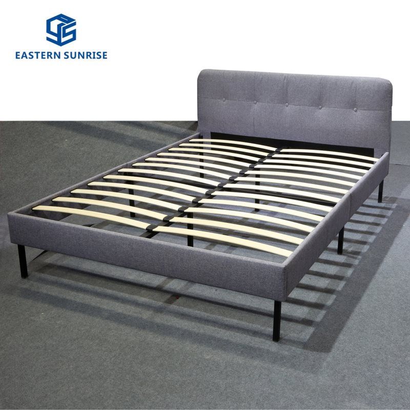 King Size Leather Double Bed With Velvet Fabric