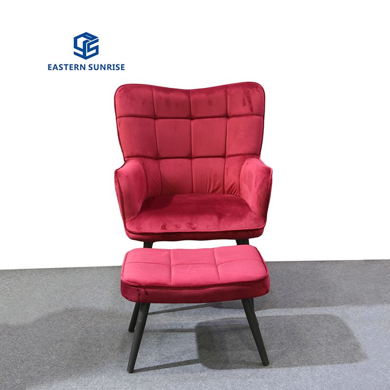 Single Fabric Sofa Chair With Ottoman