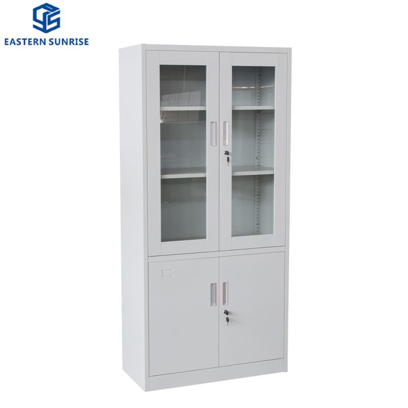 Half Glass Door Metal Filing Storage Cabinet