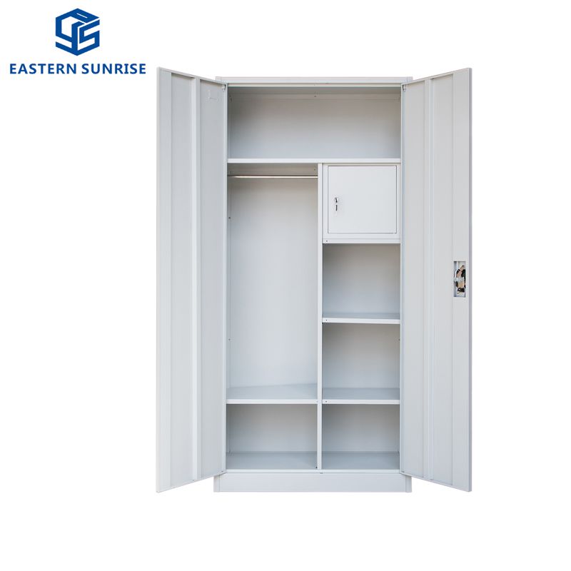 Metal Wardrobe Swing Door with Safe Box