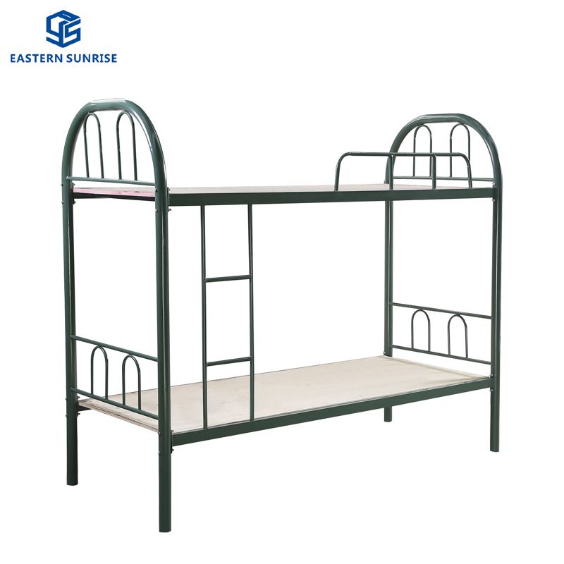 School Apartment Steel Furniture Metal Bunk Bed Frame with Plywood Board 